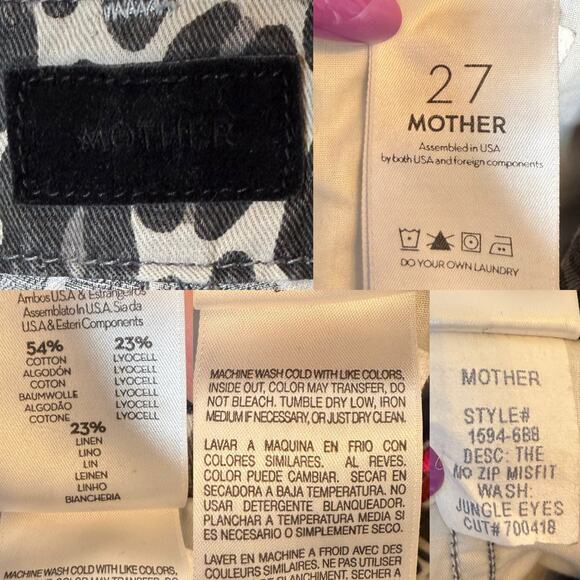 Mother No Zip Misfit Jogger Leopard Jungle Eyes Striped, size 27 - Picture 8 of 8